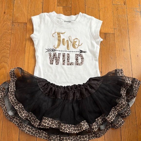 Luke&Lulu Other - 2T girl Two Wild T-Shirt and Leopard Tutu Set